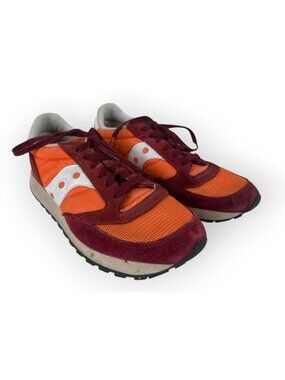 Saucony Jazz Original Sneakers Womens 9 Orange Burgundy Retro Running Classic